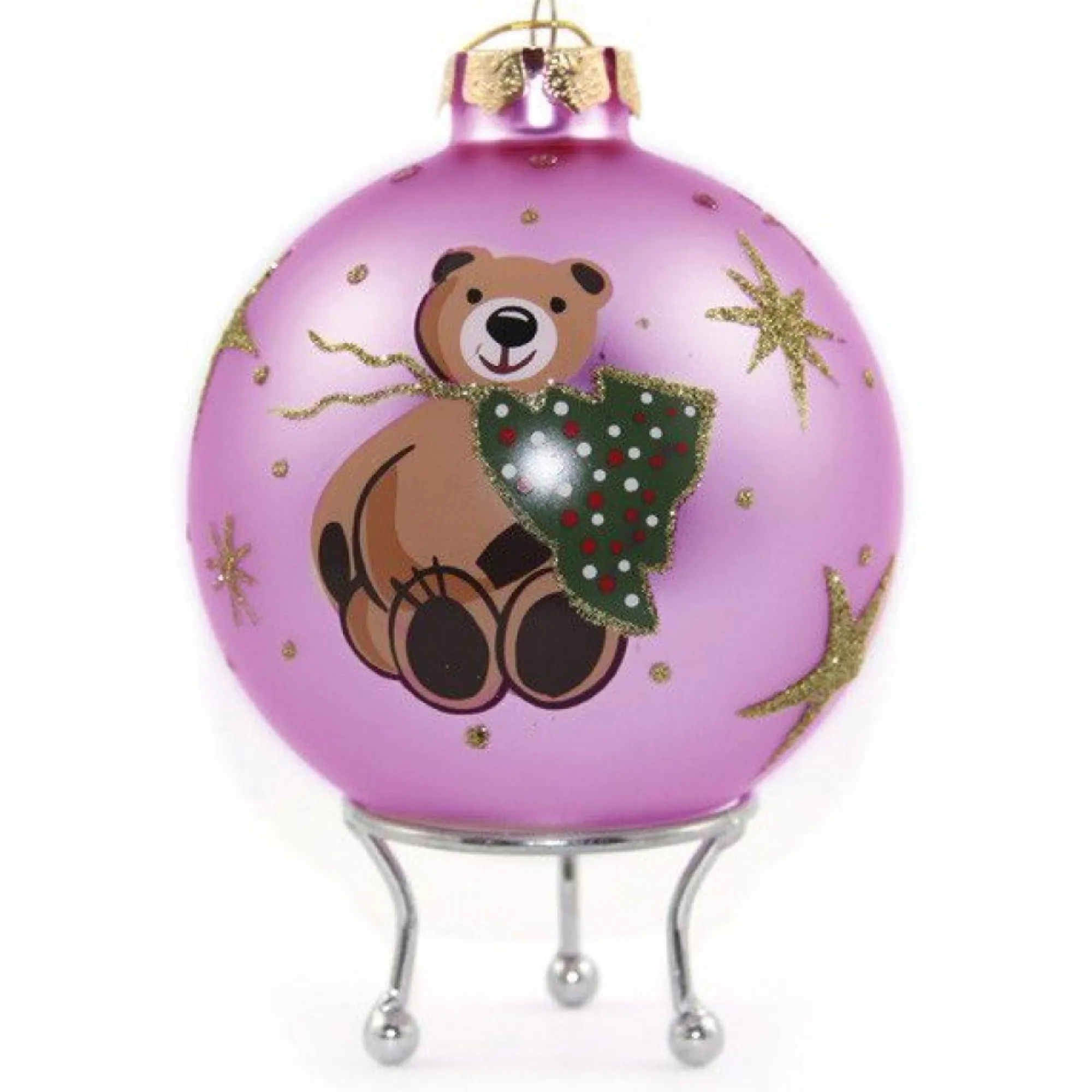 Pink Christmas Bear with Tree Bauble Sale