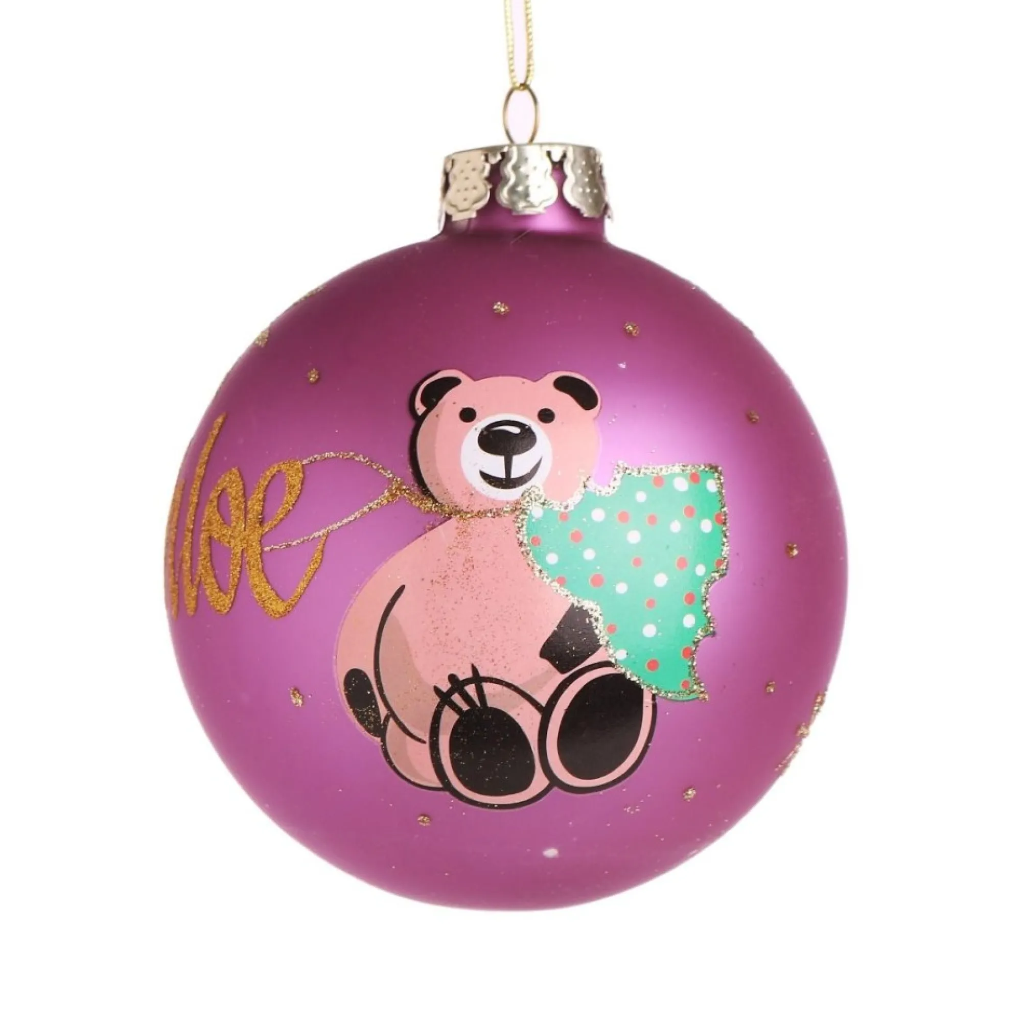 Pink Christmas Bear with Tree Bauble Sale