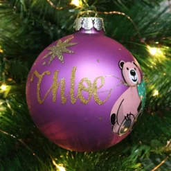 Pink Christmas Bear with Tree Bauble Sale