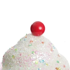 Pink Cupcake with Frosting and Sprinkles Christmas Tree Decoration Fashion