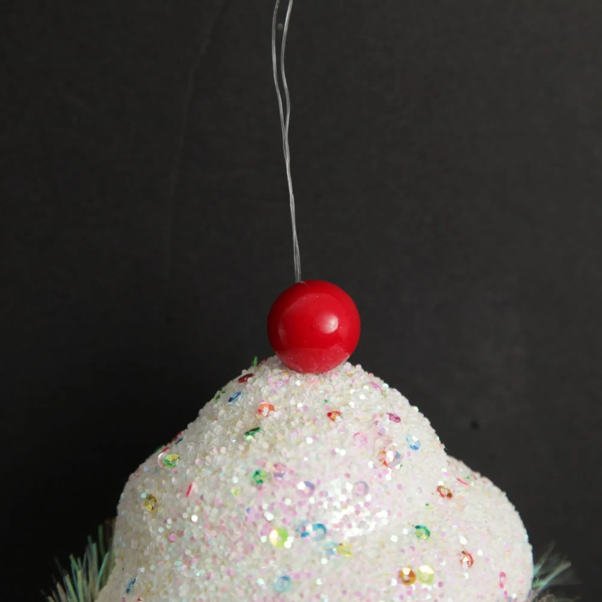 Pink Cupcake with Frosting and Sprinkles Christmas Tree Decoration Fashion