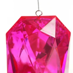 Pink Emerald Cut Gem Christmas Hanging Decoration Hot