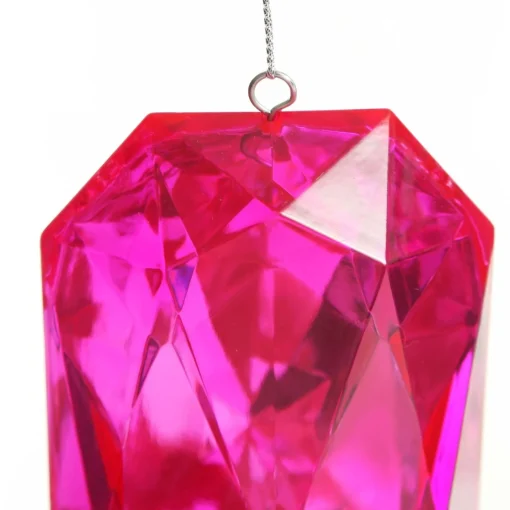 Pink Emerald Cut Gem Christmas Hanging Decoration Hot