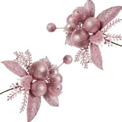 Pink Glitter Ball and Leaf Pick - Set of 2 Pink Glitter Ball And Leaf Pick - Set Of 2 Best