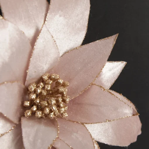 Pink Lily Flower Stem with Glitter Trim Discount