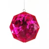 Pink Octagonal Cut Gem Christmas Hanging Decoration Best