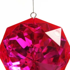 Pink Octagonal Cut Gem Christmas Hanging Decoration Best