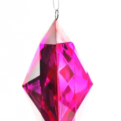 Pink Octagonal Cut Gem Christmas Hanging Decoration Best