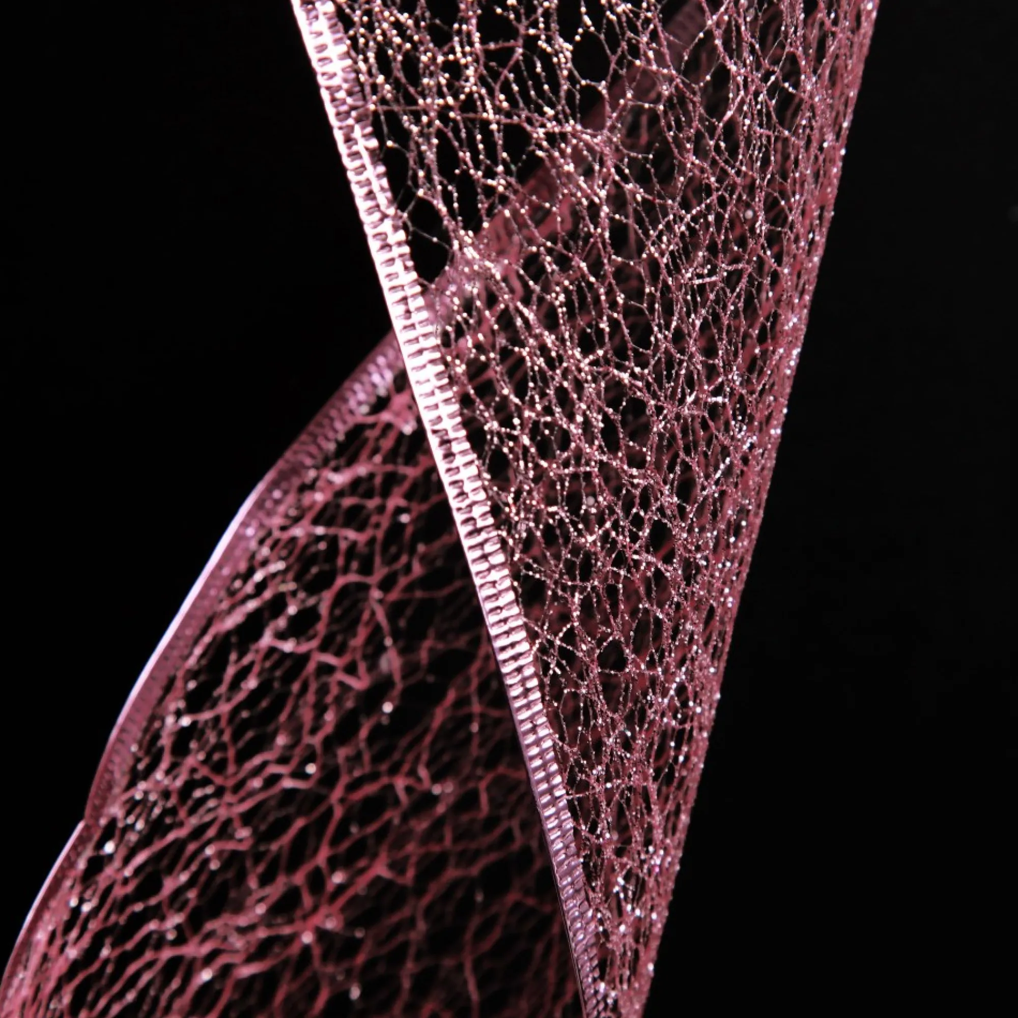 Pink Spider Mesh Wired Christmas Ribbon Garland Online