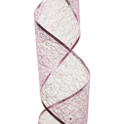 Pink Spider Mesh Wired Christmas Ribbon Garland Online
