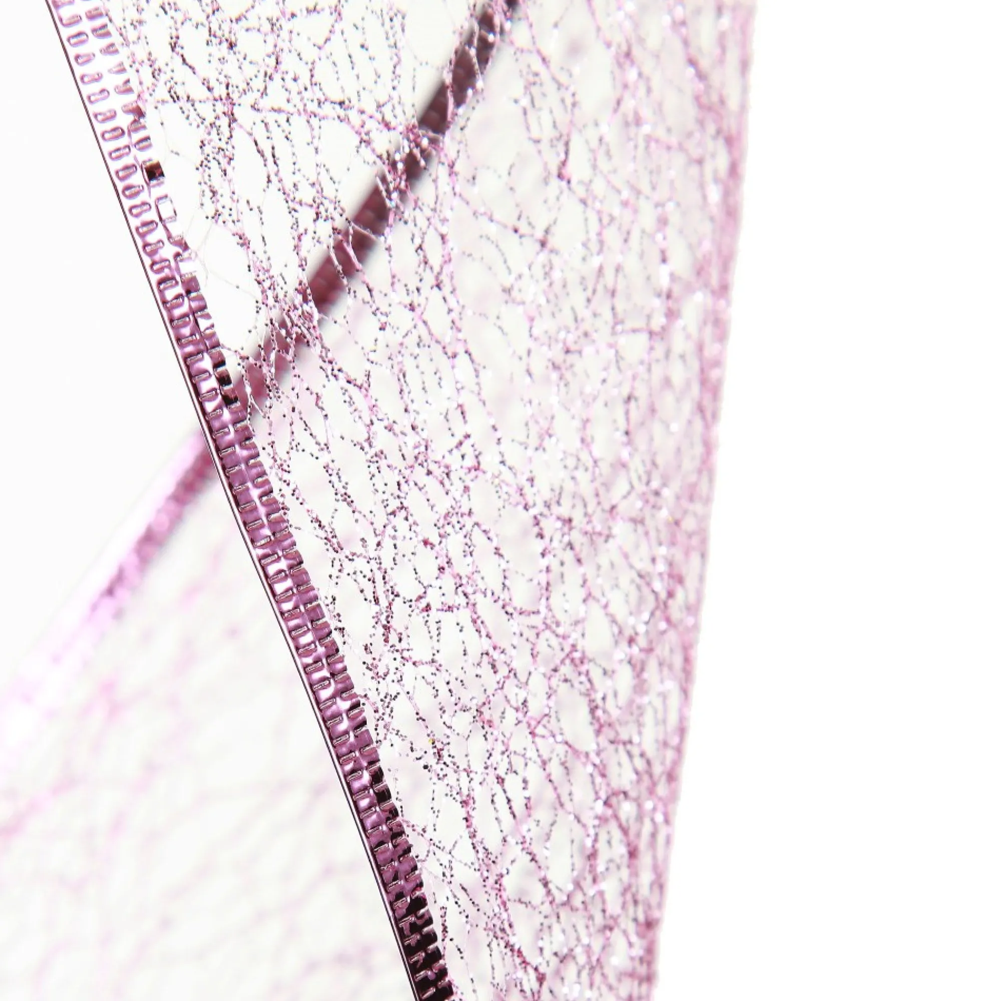 Pink Spider Mesh Wired Christmas Ribbon Garland Online