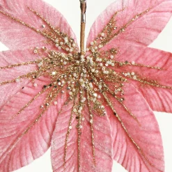 Pink Velour Fan Flower Clip with Jewel Centre Flash Sale