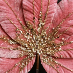 Pink Velour Fan Flower Clip with Jewel Centre Flash Sale