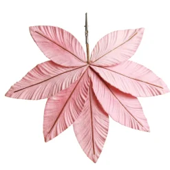Pink Velour Fan Flower Clip with Jewel Centre Flash Sale