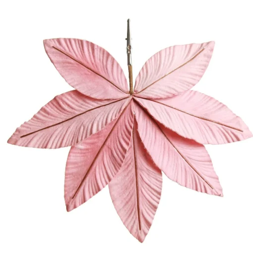 Pink Velour Fan Flower Clip with Jewel Centre Flash Sale