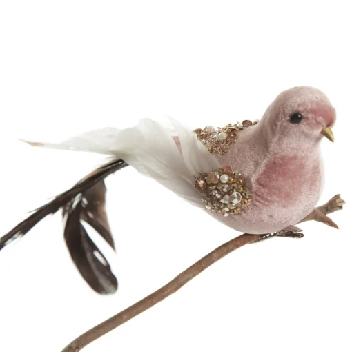 Pink Velvet Bird with Sequins Store