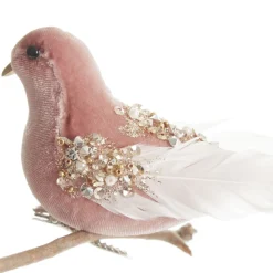 Pink Velvet Bird with Sequins Store