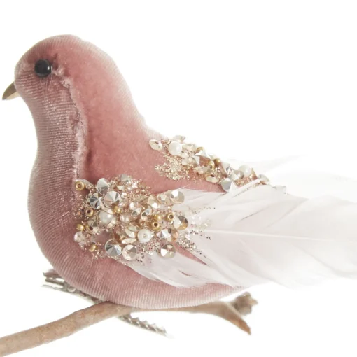 Pink Velvet Bird with Sequins Store