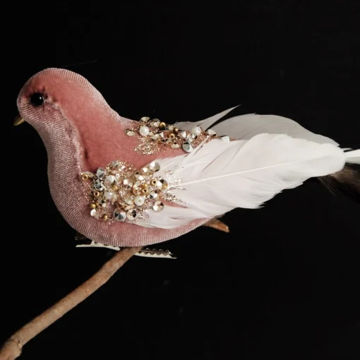 Pink Velvet Bird with Sequins Store