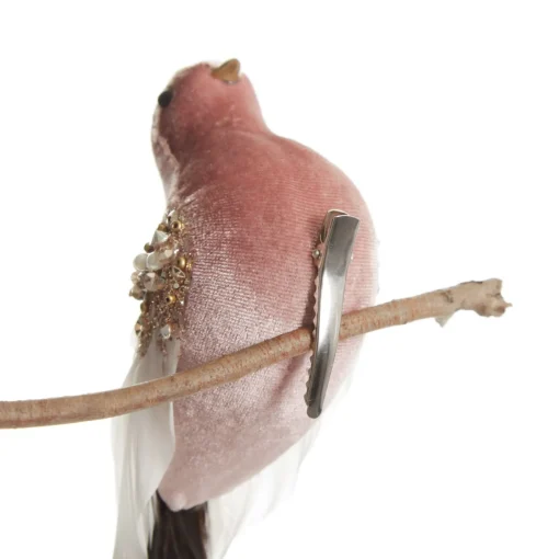Pink Velvet Bird with Sequins Store