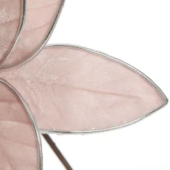 Pink Velvet Flower Stem with Silver Trim Hot