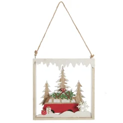 Plywood Winter Combi Christmas Scene Hanging Tree Decoration Online