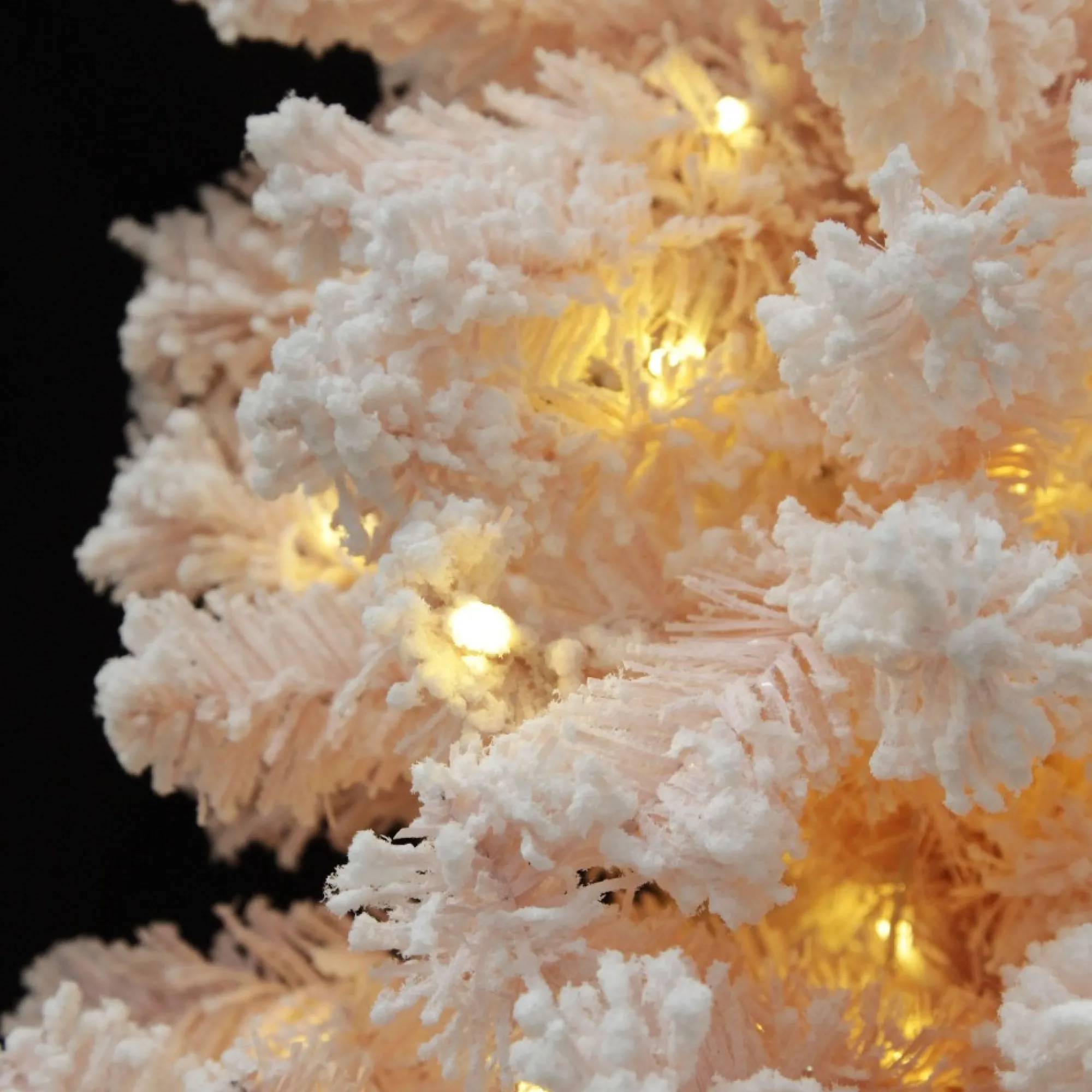 Pre-lit Snow Flocked Pink Fir Christmas Tree Outlet