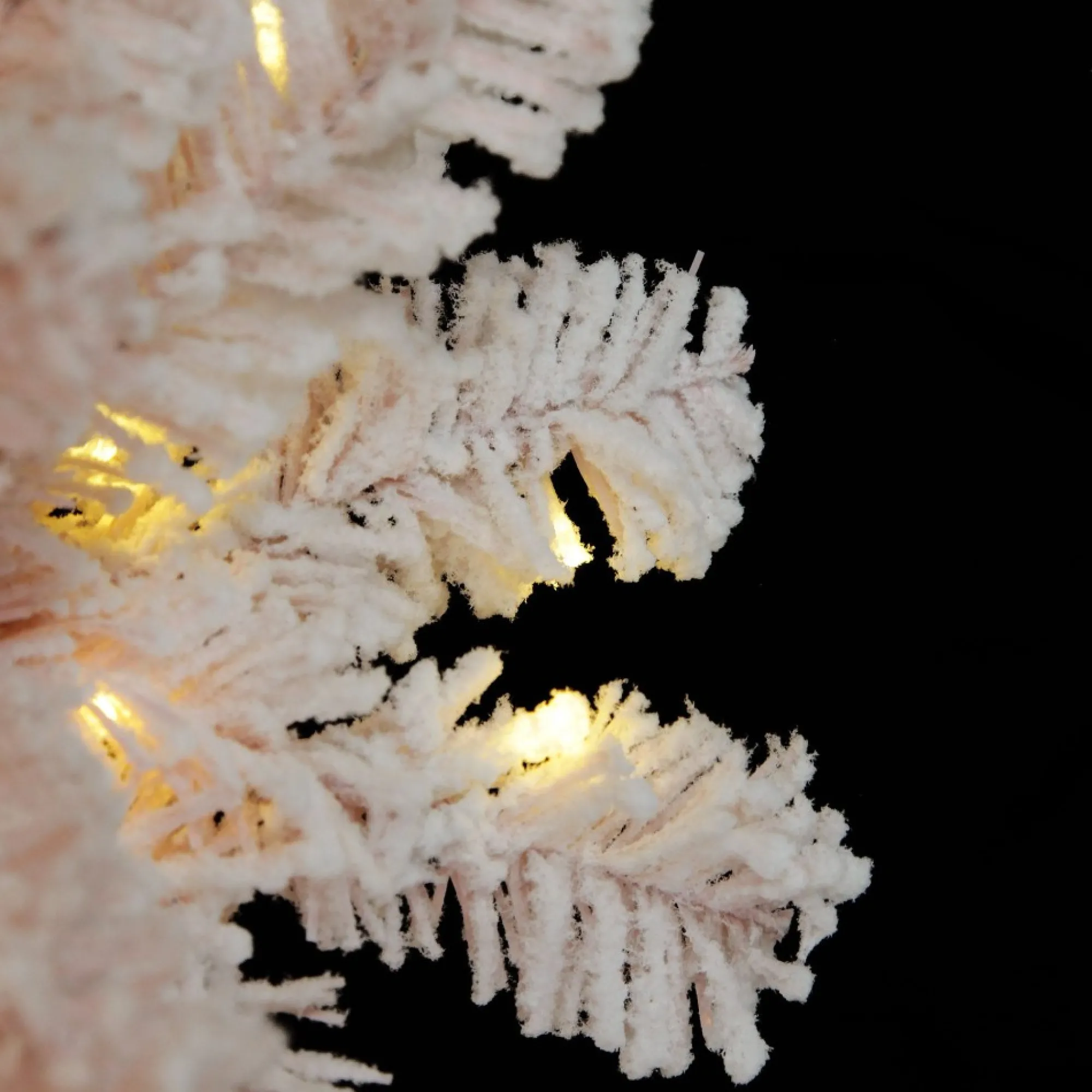 Pre-lit Snow Flocked Pink Fir Christmas Tree Outlet