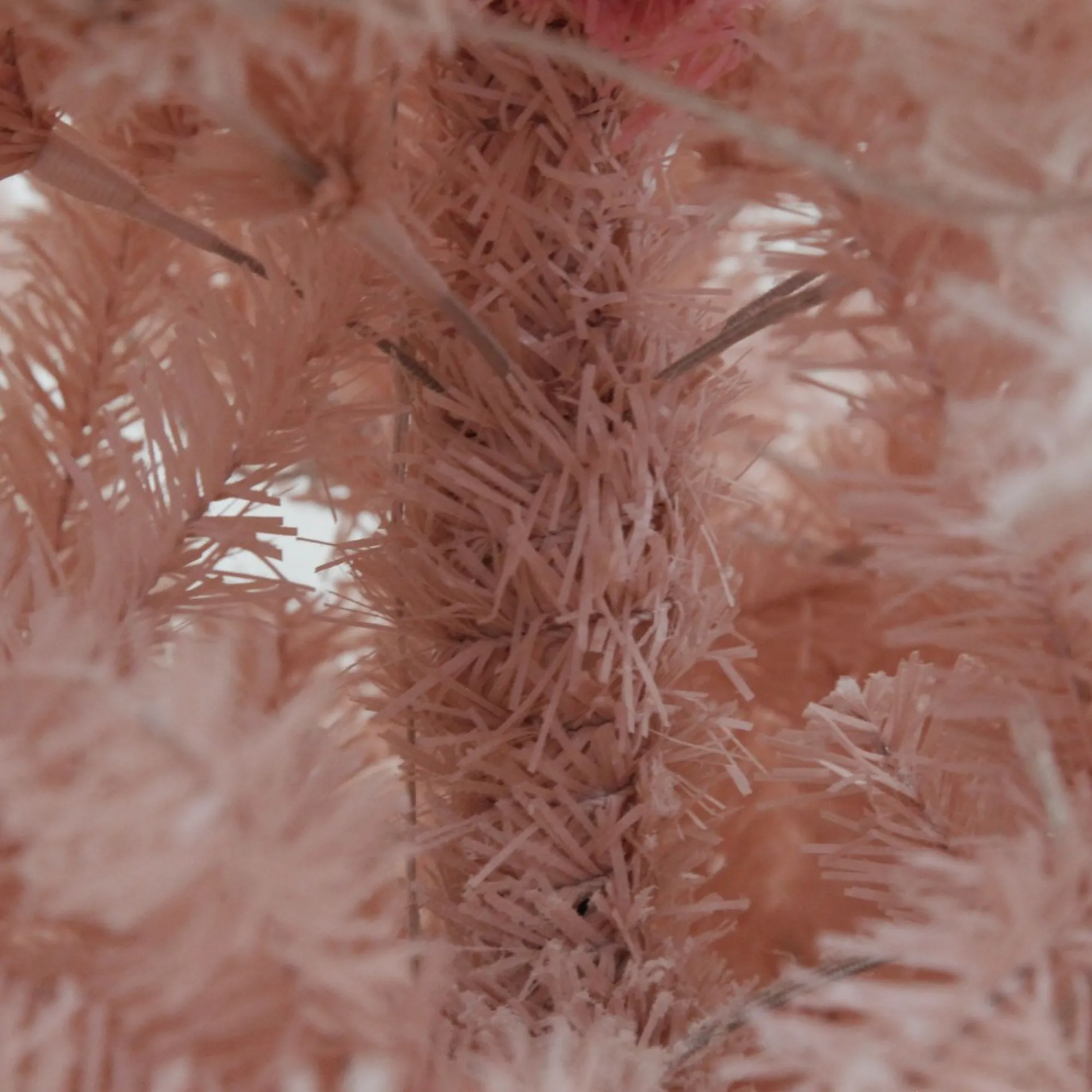 Pre-lit Snow Flocked Pink Fir Christmas Tree Outlet