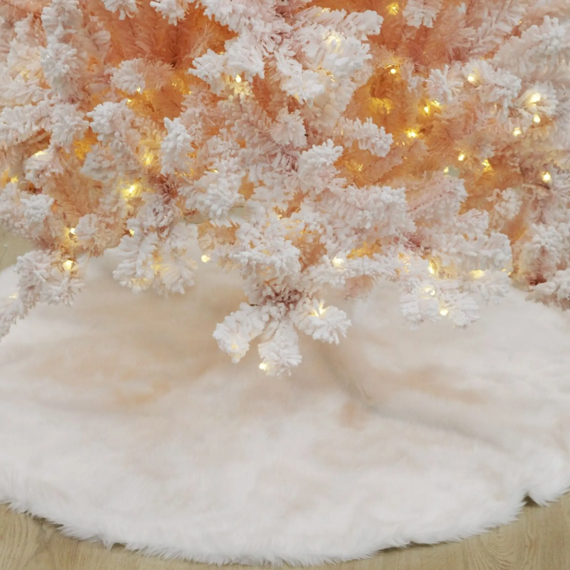 Pre-lit Snow Flocked Pink Fir Christmas Tree Outlet