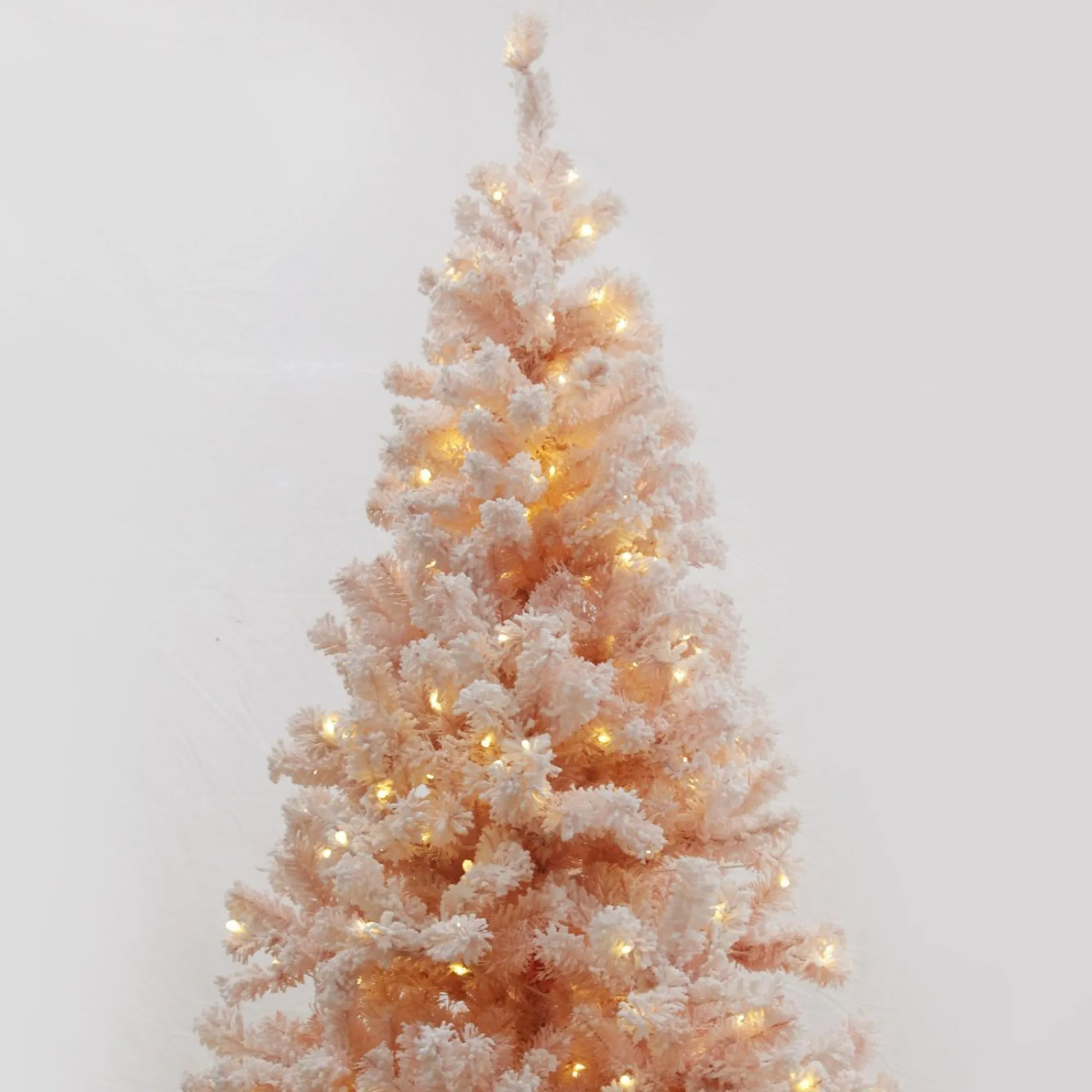 Pre-lit Snow Flocked Pink Fir Christmas Tree Outlet