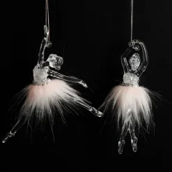 Pretty Pink Ballerina Christmas Decoration Pack of 2 Fashion