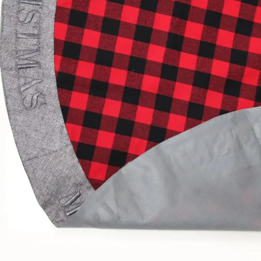 Red and Black Buffalo Check Christmas Tree Skirt Hot