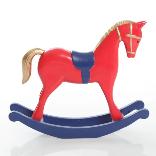 Red and Blue Rocking Horse Christmas Ornament Best