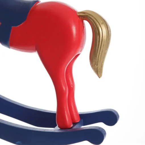 Red and Blue Rocking Horse Christmas Ornament Best