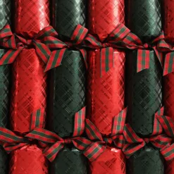 Red and Green Christmas Bon Bons with Tartan Ribbon Outlet