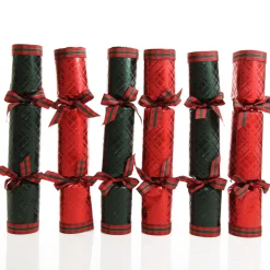 Red and Green Christmas Bon Bons with Tartan Ribbon Outlet