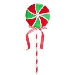 Red and Green Peppermint Candy Lollipop Pick Store
