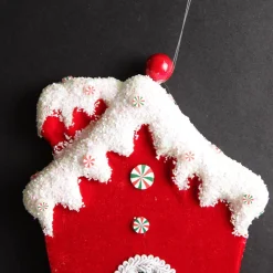 Red and Green Velvet Christmas House Tree Decoration Best