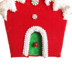 Red and Green Velvet Christmas House Tree Decoration Best