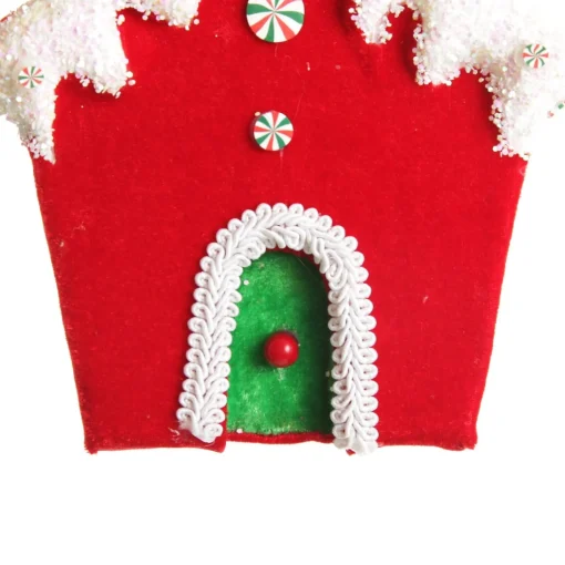 Red and Green Velvet Christmas House Tree Decoration Best