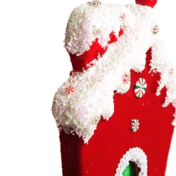 Red and Green Velvet Christmas House Tree Decoration Best