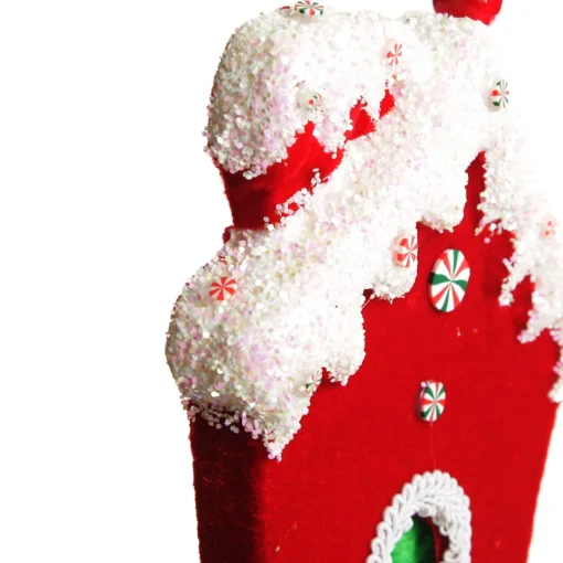 Red and Green Velvet Christmas House Tree Decoration Best