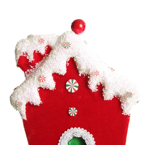 Red and Green Velvet Christmas House Tree Decoration Best