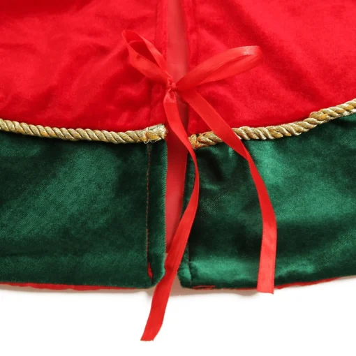 Red and Green Velvet Christmas Tree Skirt Cheap