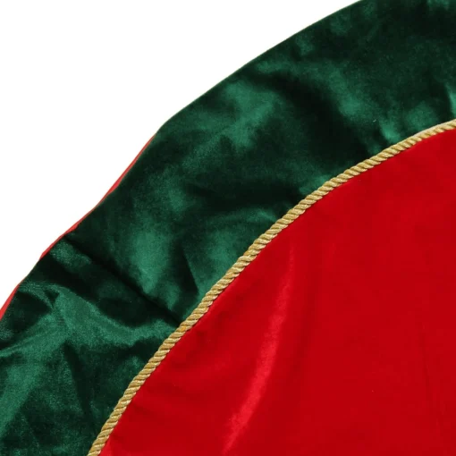 Red and Green Velvet Christmas Tree Skirt Cheap