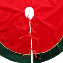 Red and Green Velvet Christmas Tree Skirt Cheap