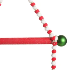 Red and White Bead Christmas Swing Ornament - Double Seat Hot
