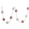 Red and White Candy Cane Stripe Ball Garland Fashion