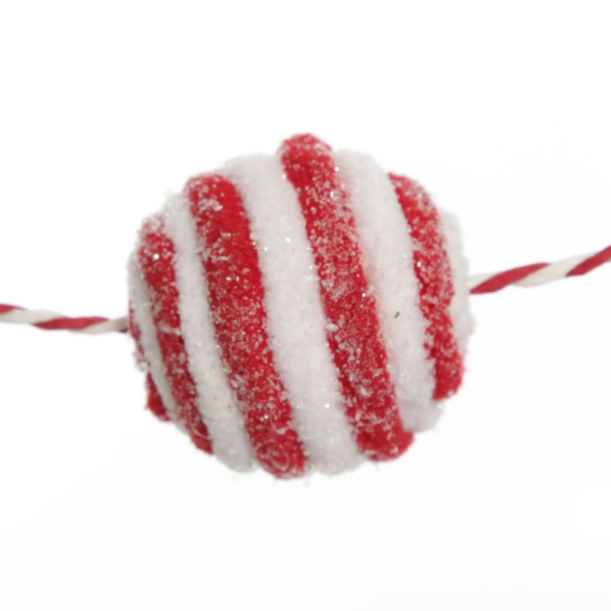 Red and White Candy Cane Stripe Ball Garland Fashion